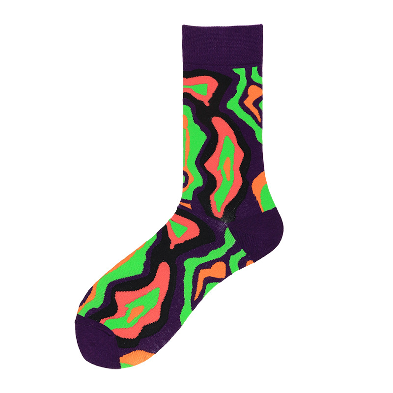 Colorful Abstract Wave Sports Socks Men